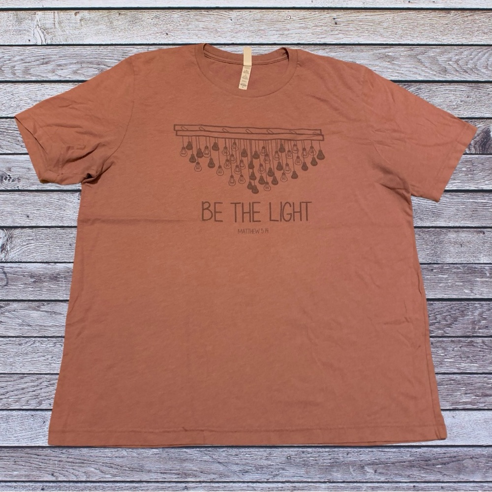 Religious Christian Be The Light Bible Verse Shirt Matthew 5:14 Cross Beautiful